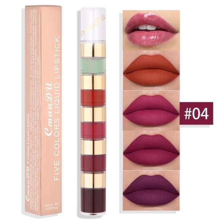 CMAADU 5 In 1 Matte Liquid Lipstick Set
