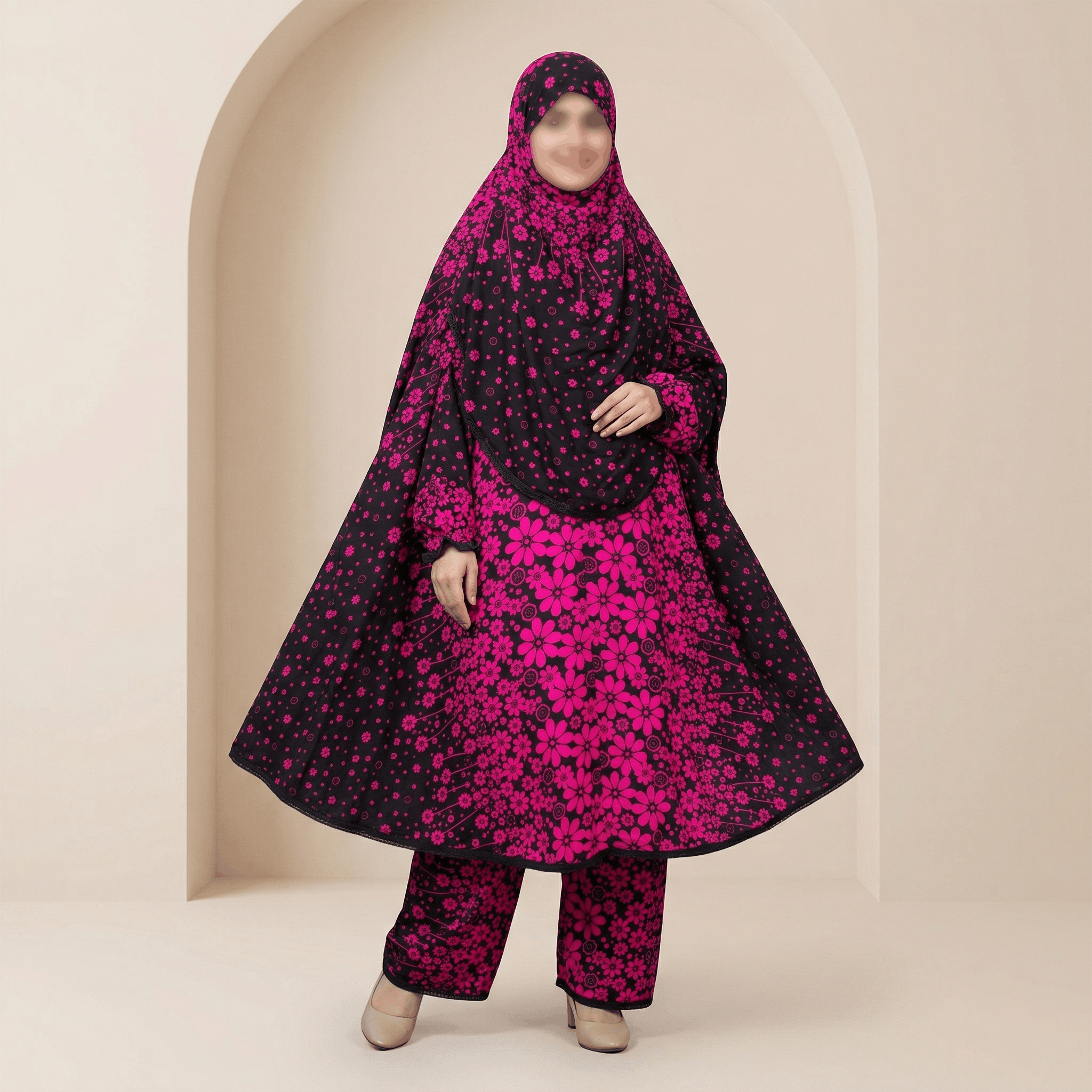 Elegant Palazzo long Khimar Set 5