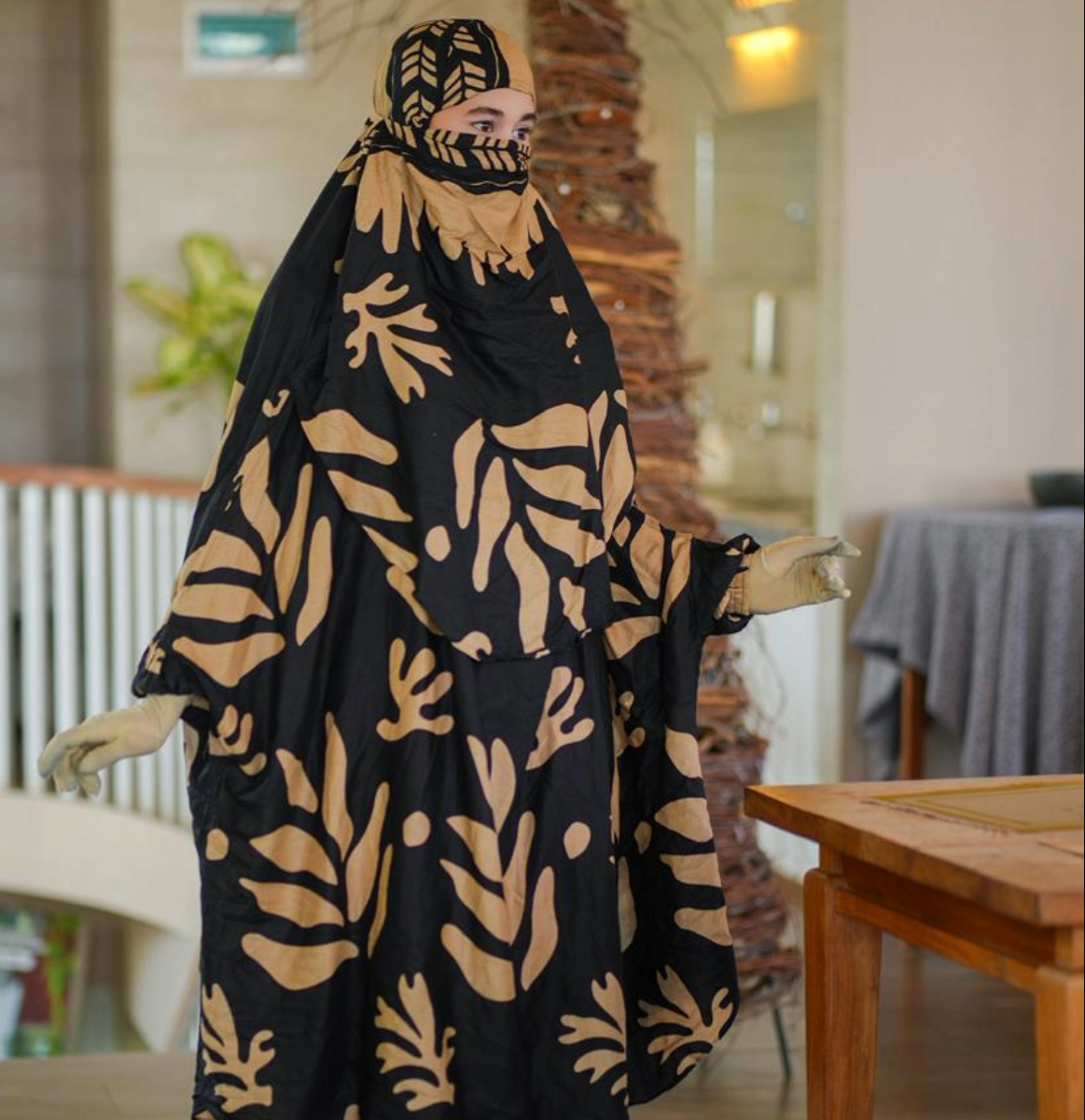 Elegant Palazzo long Khimar Set-11584