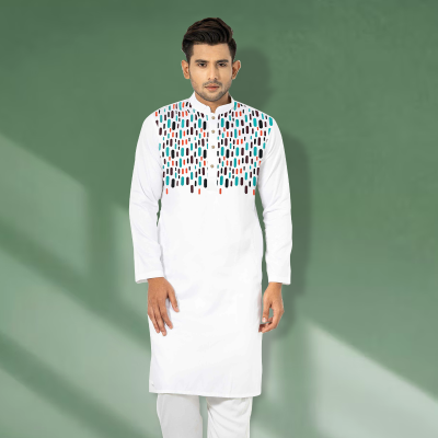 Colors Printed Stylish Semi Logn Panjabi-4552