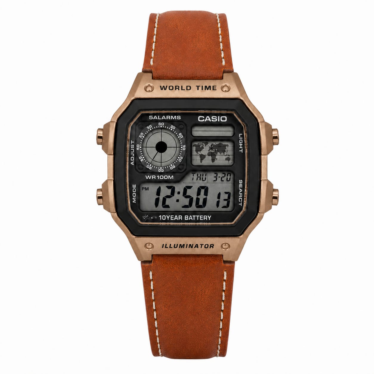 CASIO ILLUMINATOR LEATHER STRAP PREMIUM WATCH -13294