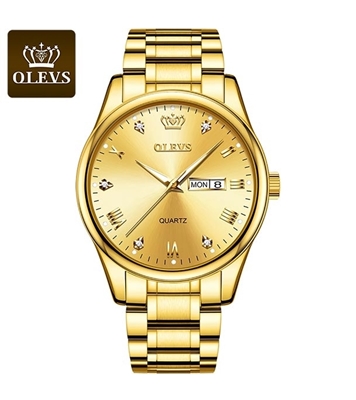 Olevs Luxury Men’s Quartz Watch (Golden ) Code : 3288